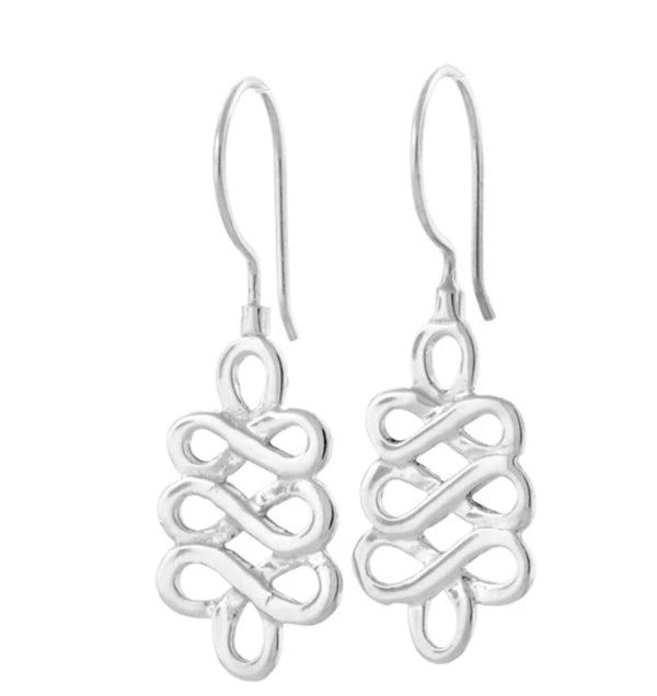 Sterling Silver Swirl Infinity Pattern Hook Earrings (Kids)