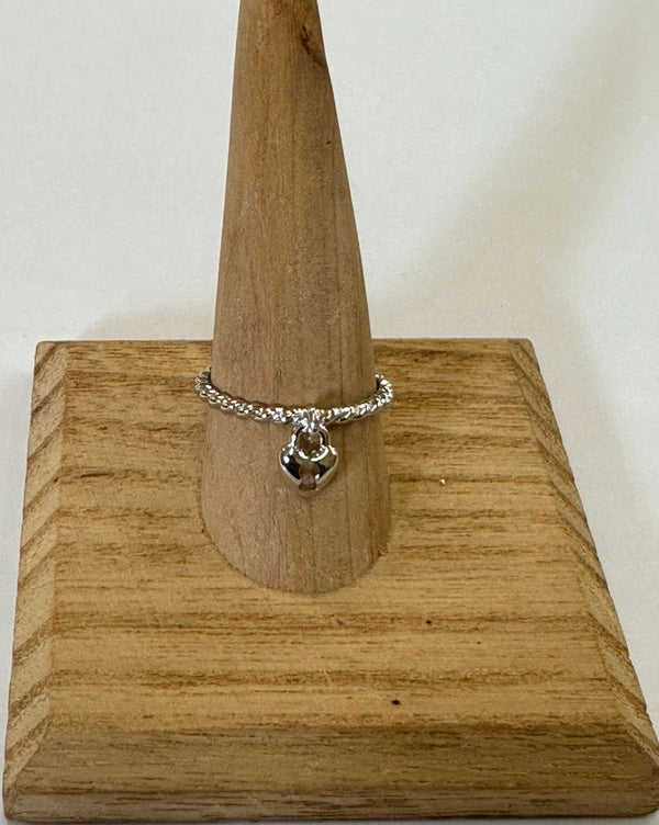 Sterling Silver Locked Heart Ring