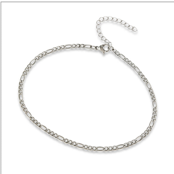 Stainless Steel 3 mm Figaro Anklet