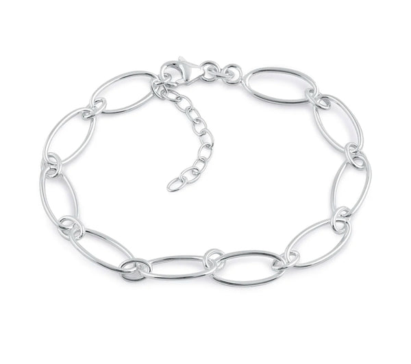 Sterling Silver Oval Links Bracelet