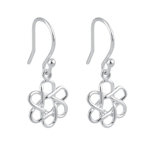 Sterling Silver Atom Dangle Earrings